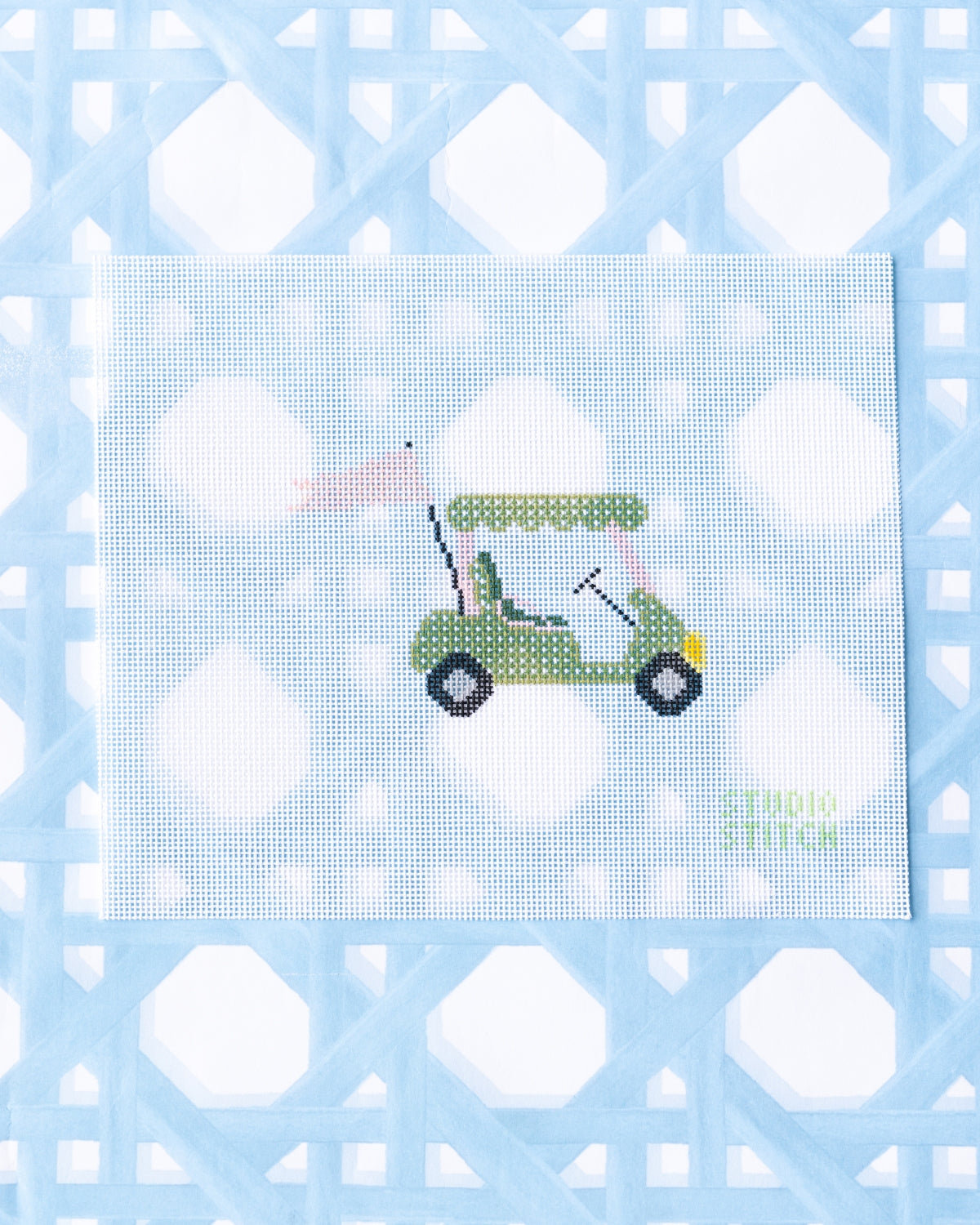 Pink and Green Golf Cart