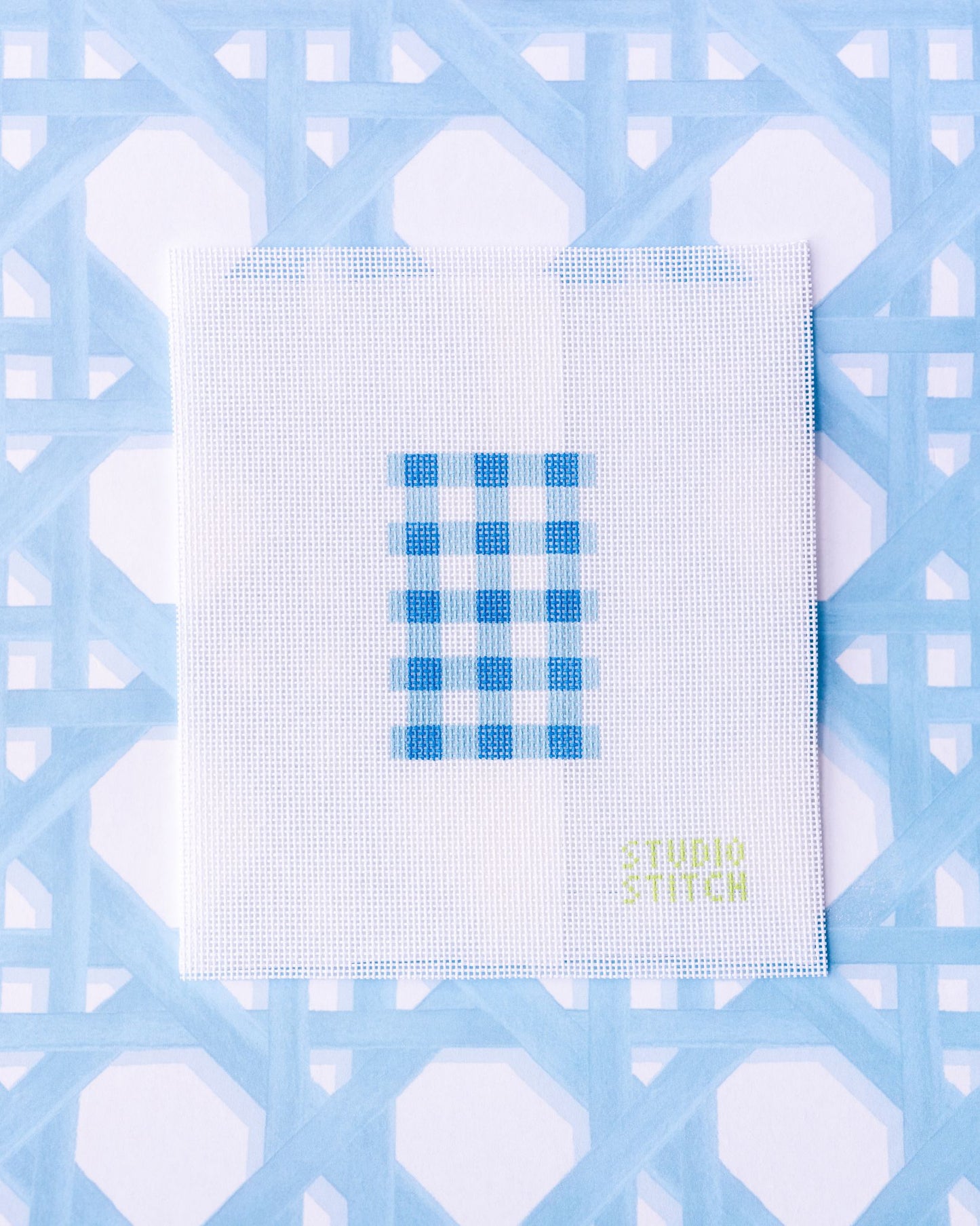 Blue Gingham Luggage Tag