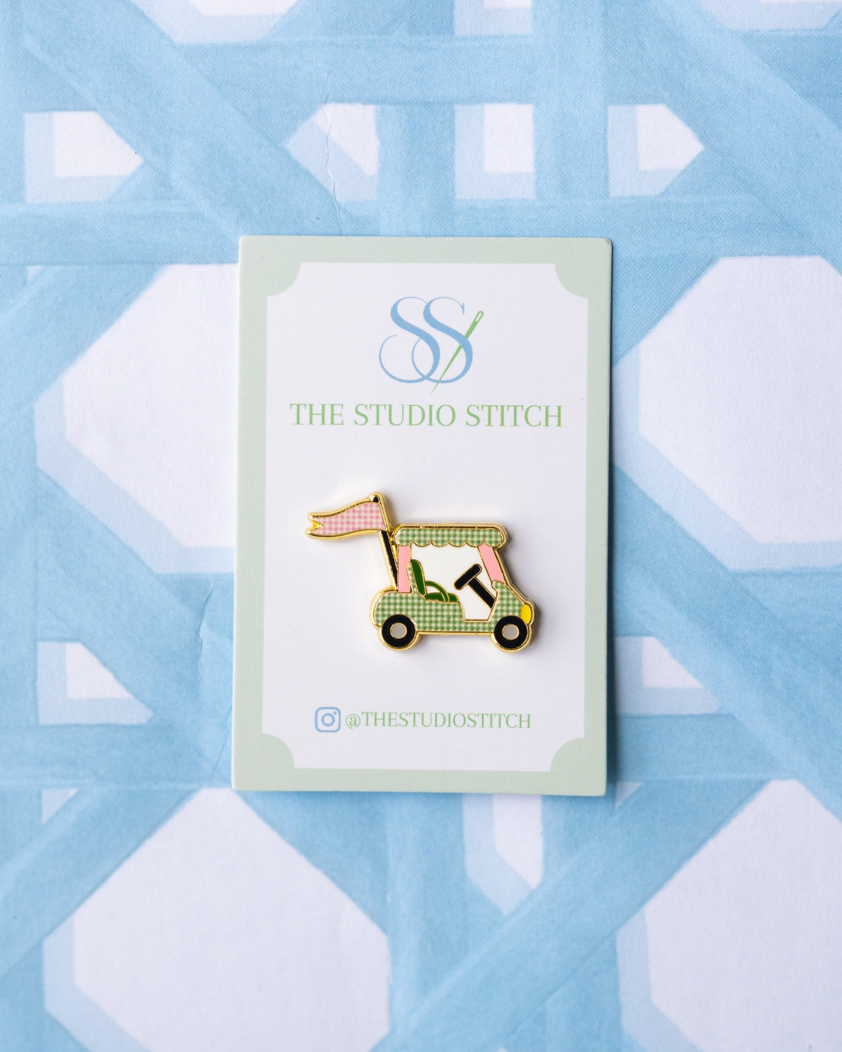 Pink and Green Golf Cart Needle Minder