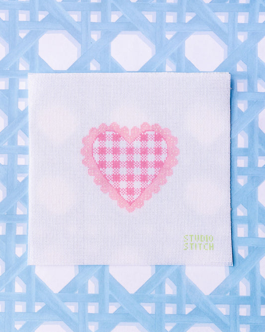 Gingham Scalloped Heart