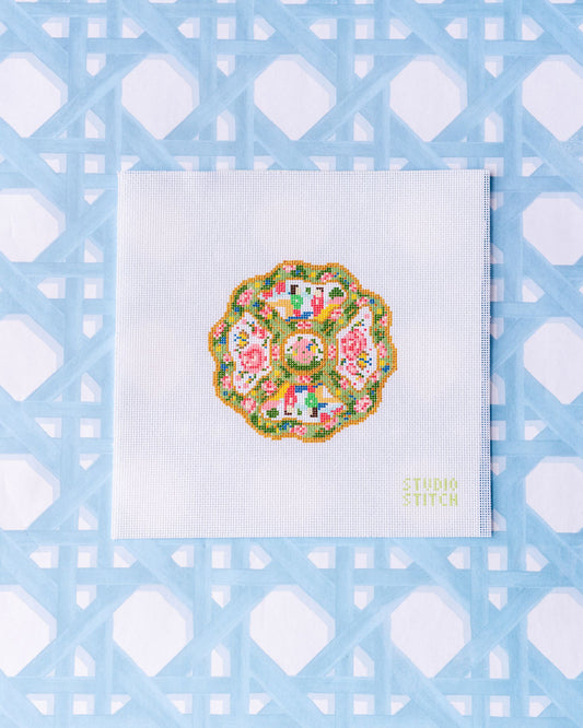 Rose Medallion Scalloped Plate