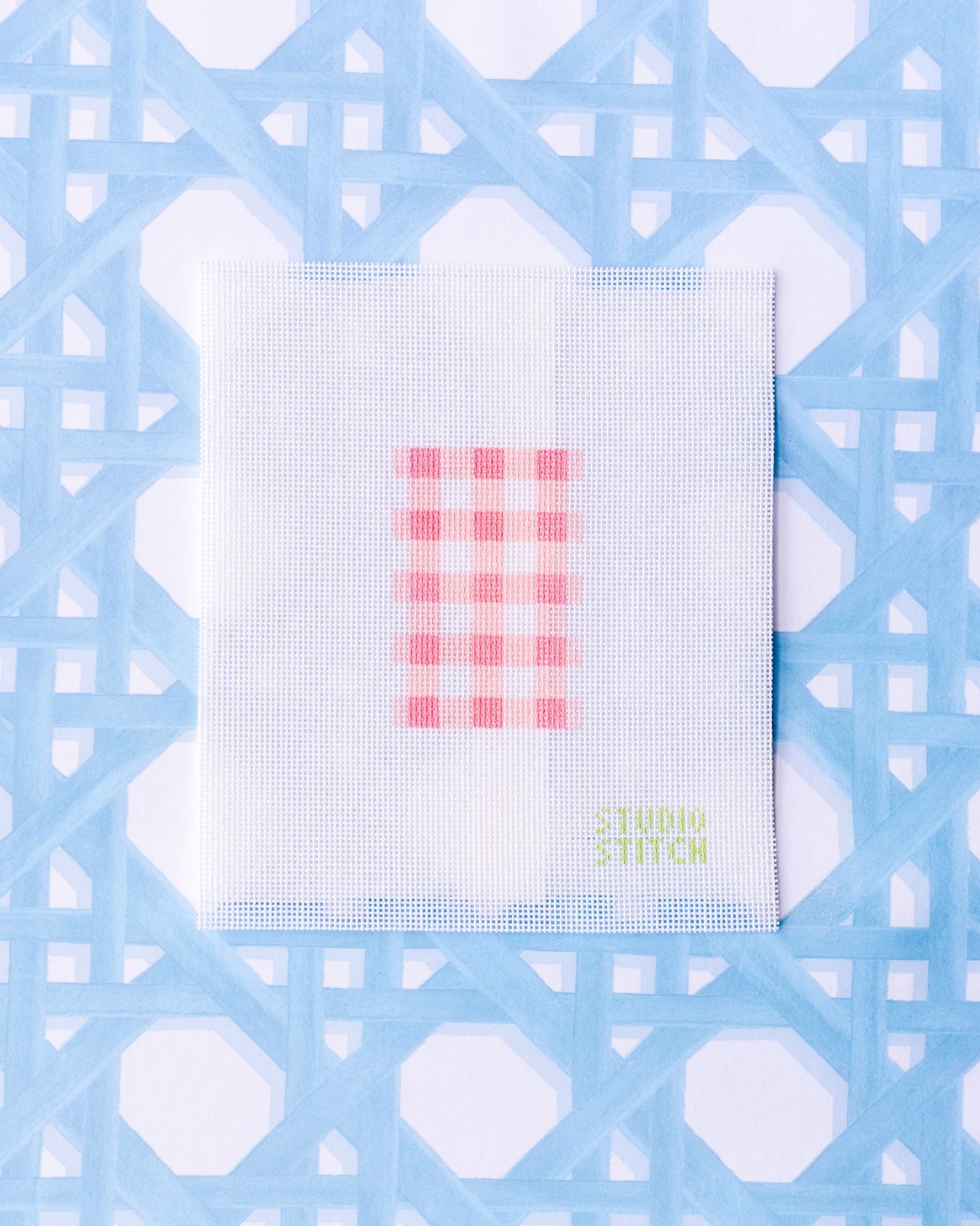 Pink Gingham Luggage Tag