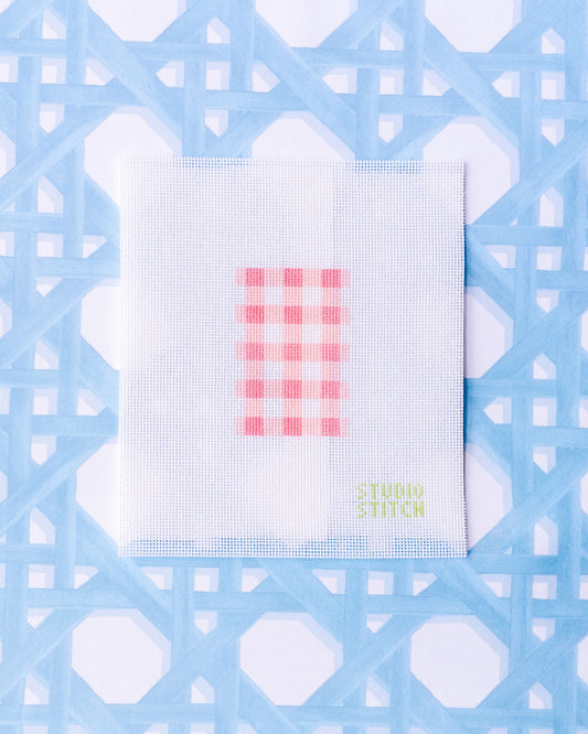 Pink Gingham Luggage Tag