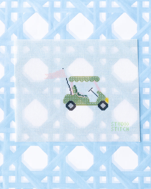 Pink and Green Golf Cart