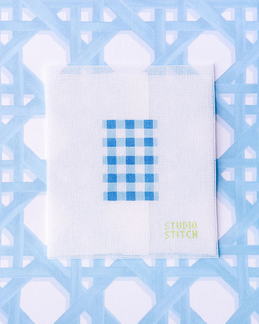 Blue Gingham Luggage Tag