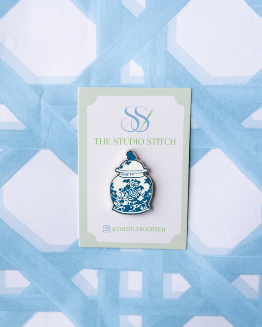 Blue and White Ginger Jar Needle Minder